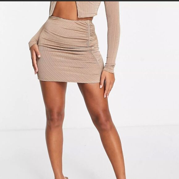 Naked Wardrobe | ruched detail mini skirt - Picture 1 of 8
